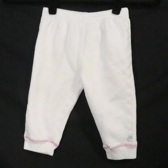 ROOTS 73 | 8.5 inch measured waist | White Sweatpants | Pink Roots Back *stains - Picture 1 of 15